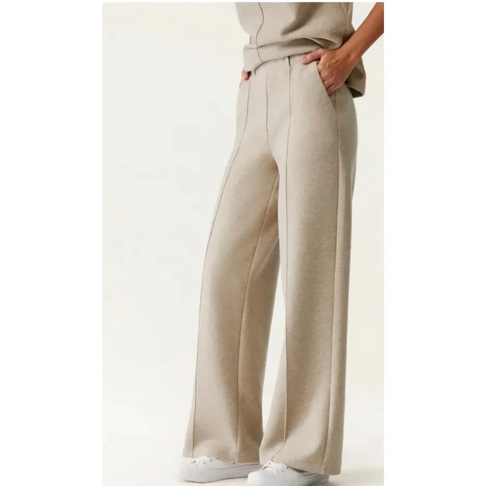 New OGL FuzzLuxe 2Pcs Set Split Hem Top & High Waisted Straight Leg Pant Small - Picture 3 of 8